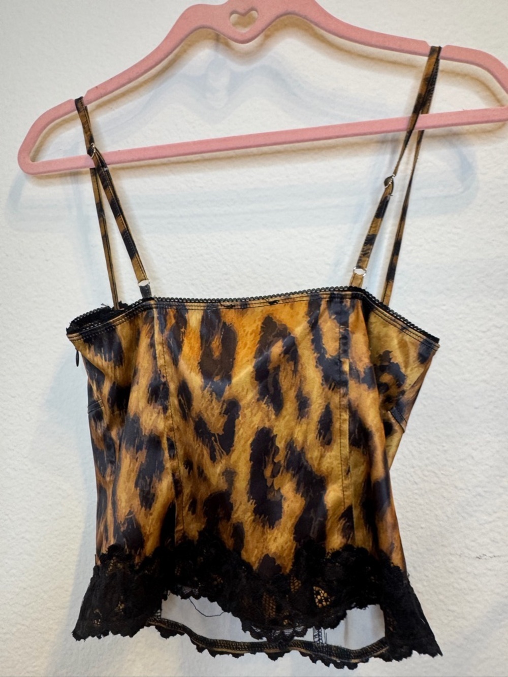 Edikted Leopard Satin Lace Bustier - Black & Gold - Picture 16 of 16